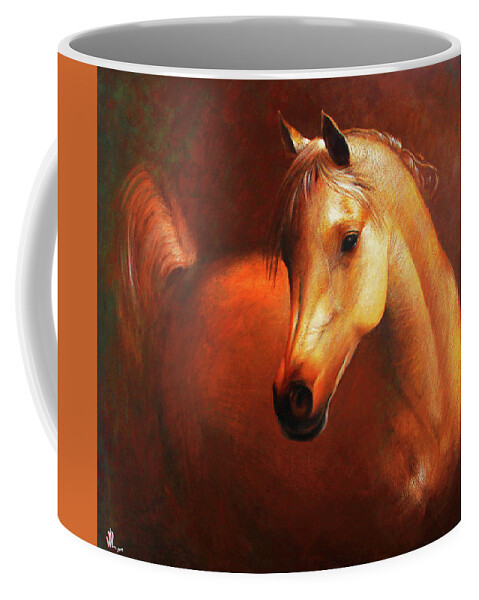Horse Coffee Mug featuring the painting Affection by Vali Irina Ciobanu