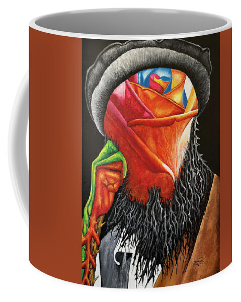 Afghanistan Coffee Mug featuring the painting Afghan Men with the Beard of Thorns by O Yemi Tubi