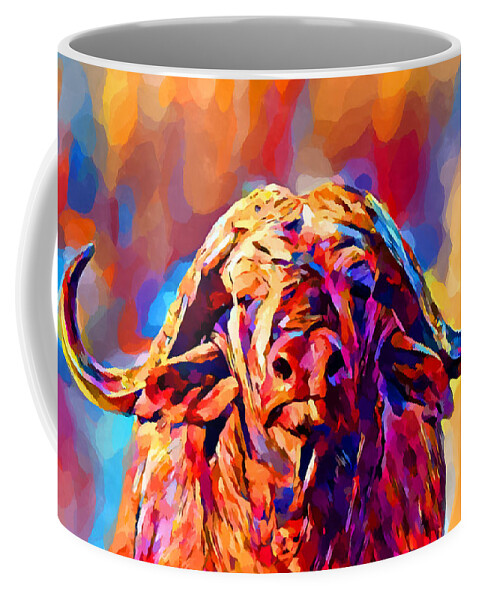 Buffalo Coffee Mug featuring the painting African Buffalo by Chris Butler