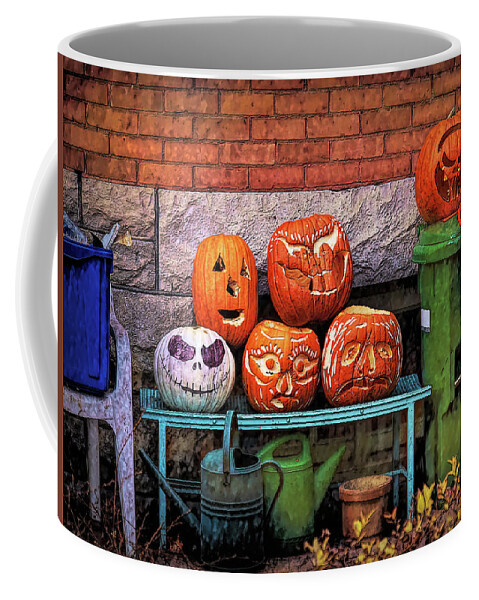 Carved Pumpkins Coffee Mug featuring the photograph After the party by Tatiana Travelways