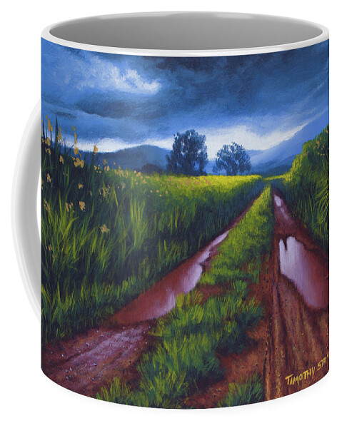 Acrylic Coffee Mug featuring the painting After the Storm by Timothy Stanford