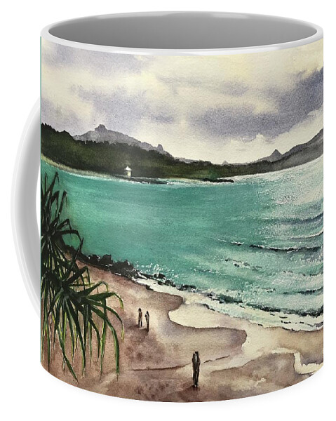 Noosa Heads Coffee Mug featuring the painting Afternoon at Little Cove Noosa Heads by Chris Hobel