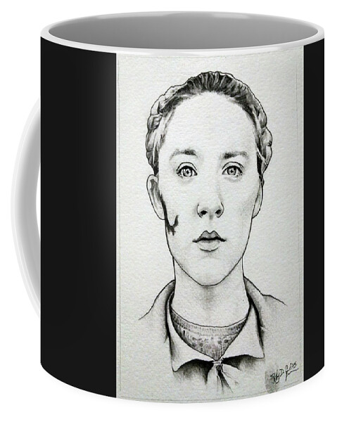 Agatha Coffee Mug featuring the drawing Agatha by Tiffany DiGiacomo