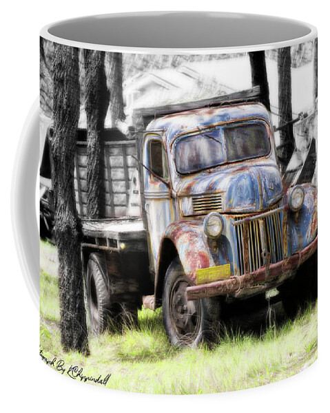 Vintage Truck Photo Prints Coffee Mug featuring the digital art Aged 01 by Kevin Chippindall