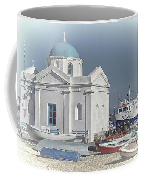 Greek Coffee Mug featuring the photograph Agios Nikolaos Church by Bill Barber