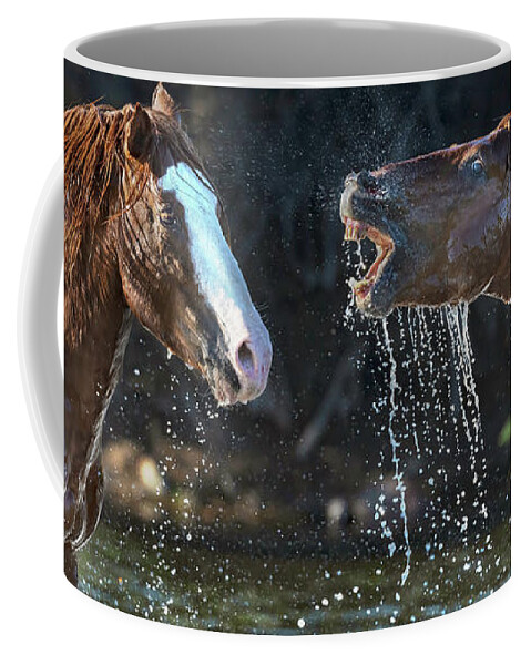 Stallion Coffee Mug featuring the photograph Agitated Stallion. by Paul Martin