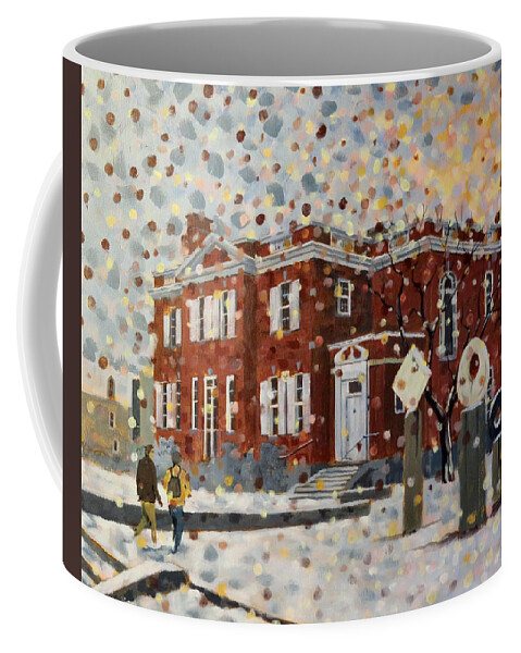 Kingston Coffee Mug featuring the painting Agnes Etherington House-Queens University by David Gilmore