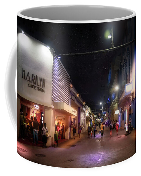 Santiago Coffee Mug featuring the photograph Aguilera Street Santiago by Micah Offman