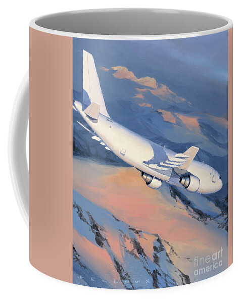 Aircraft Coffee Mug featuring the painting Airbus A300 by Jack Fellows