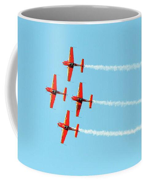 Air Show Coffee Mug featuring the photograph Airplanes doing aerobatics at Athens flying week 2019 by Michalakis Ppalis