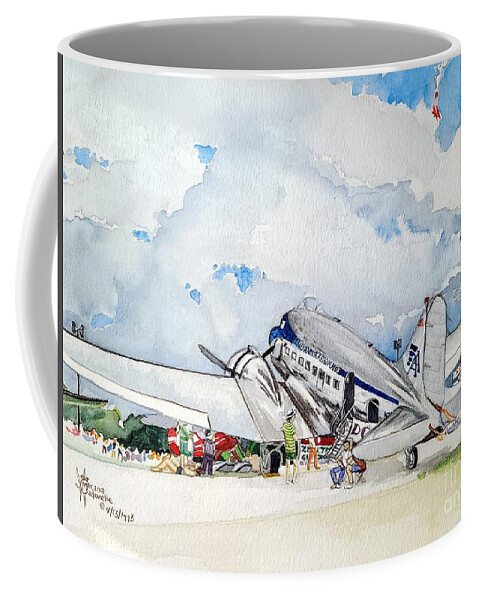 Airshow Coffee Mug featuring the painting Airshow by Merana Cadorette