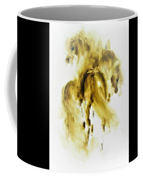Horse Painting Coffee Mug featuring the painting Ajmal and Ahmad by Janette Lockett