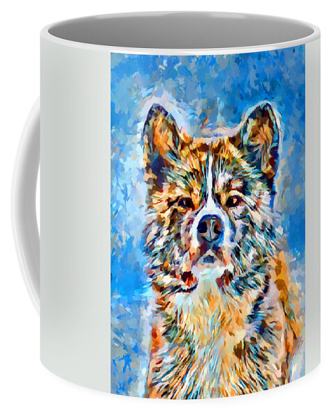Cute Coffee Mug featuring the painting Akita by Chris Butler