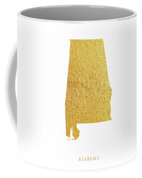 Alabama Coffee Mug featuring the digital art Alabama Gold Map #41 by Michael Tompsett