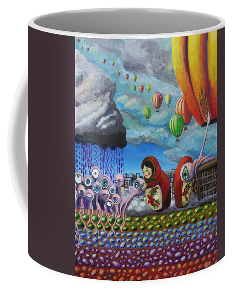 Wake Coffee Mug featuring the painting Alarm Clock by Mindy Huntress