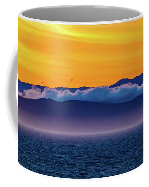 Alaska Coffee Mug featuring the digital art Alaska Inside Passage Sunset by SnapHappy Photos