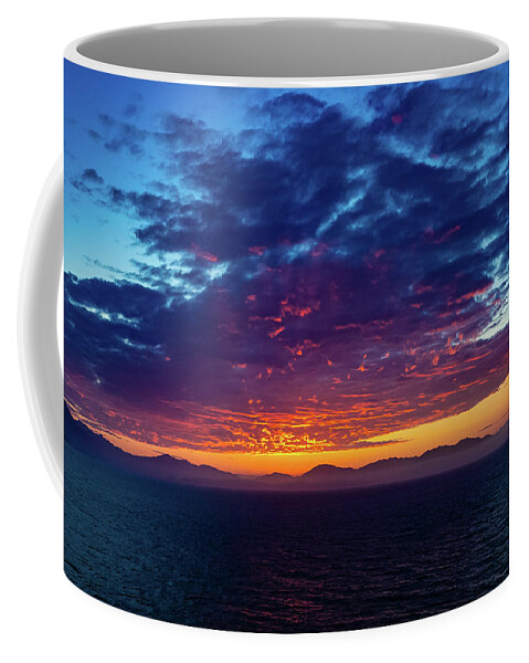 Alaska Coffee Mug featuring the digital art Alaska Inside Passage Sunset V by SnapHappy Photos