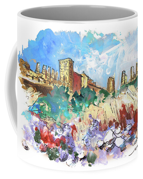 Travel Coffee Mug featuring the painting Albarracin 06 by Miki De Goodaboom