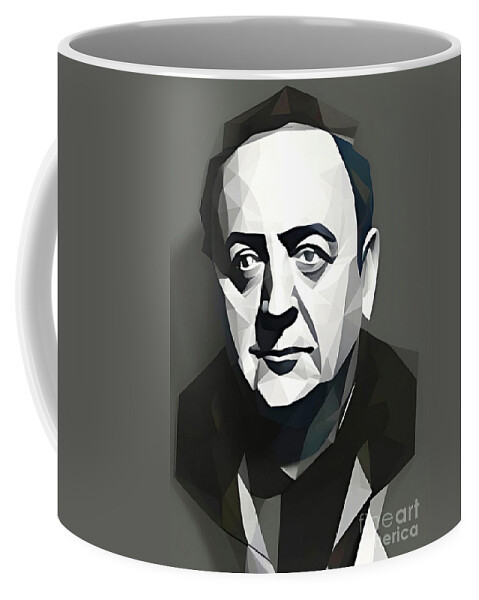 Albert Anastasia Coffee Mug featuring the digital art Criminal Albert Anastasia geometric portrait by Christina Fairhead