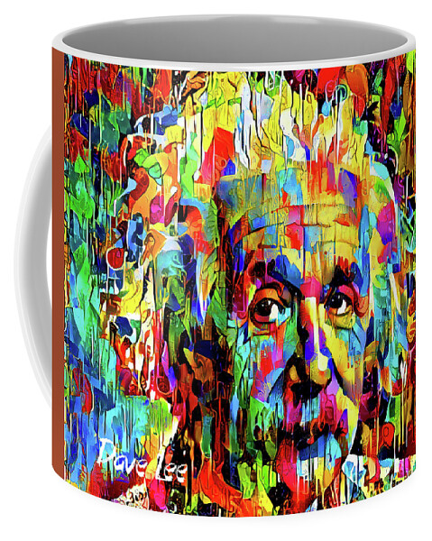 Einstein Coffee Mug featuring the digital art Albert the Colorful Genius by Dave Lee