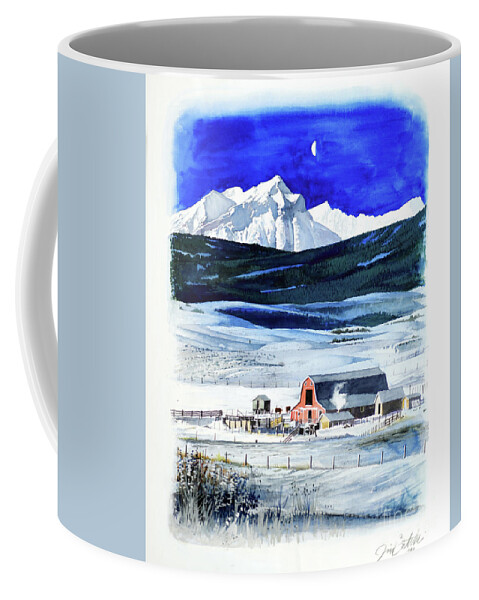 Jim Butcher Coffee Mug featuring the painting Alberta Farm by Jim Butcher