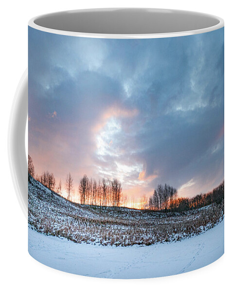 Winter Coffee Mug featuring the photograph Alberta winter dawn by Karen Rispin