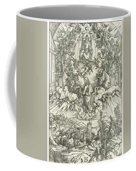 Albrecht DÜrer Saint John Before God And The Elders Coffee Mug featuring the painting ALBRECHT DURER Saint John before God and the Elders, from the Apocalypse by MotionAge Designs