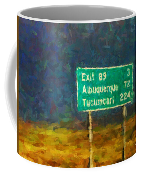 Landscape Coffee Mug featuring the painting Albuquerque 72, Painted Desert by Trask Ferrero