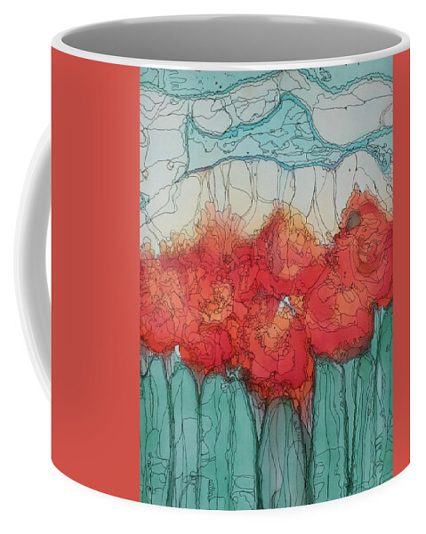 Flowers Coffee Mug featuring the mixed media Alcohol Meadow by Aimee Bruno