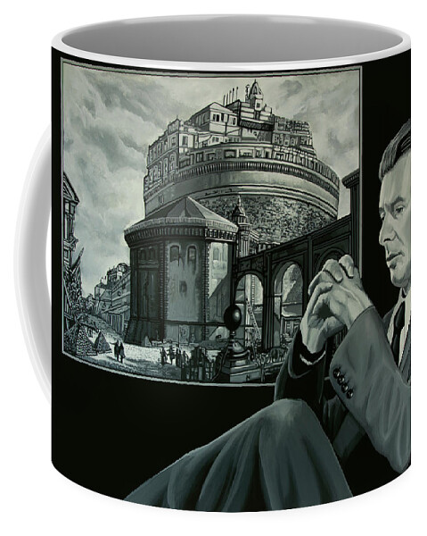 Piranesi Coffee Mug featuring the painting Aldous Huxley and Piranesi Painting by Paul Meijering