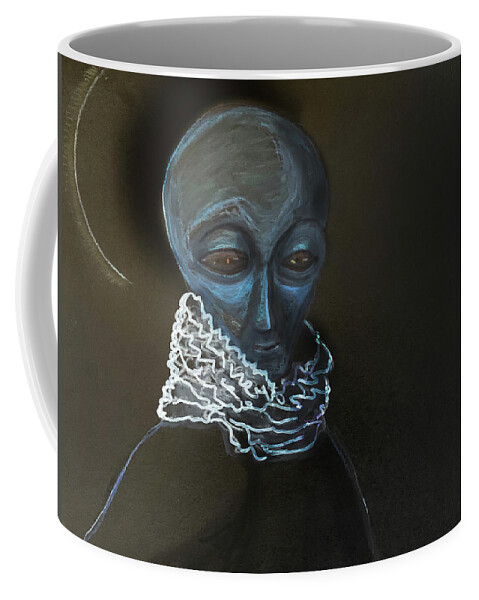 Eclipse Coffee Mug featuring the drawing Alien Eclipse by Similar Alien