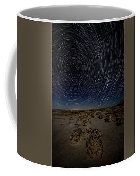 Alien Eggs Coffee Mug featuring the photograph Alien Eggs Star Trails by George Buxbaum