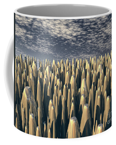 Alien World Coffee Mug featuring the digital art Alien World Landscape by Phil Perkins