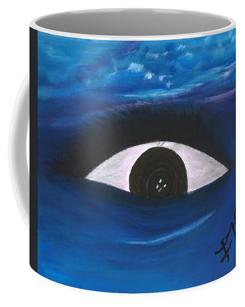 Eye Coffee Mug featuring the painting All About Emotions by Esoteric Gardens KN