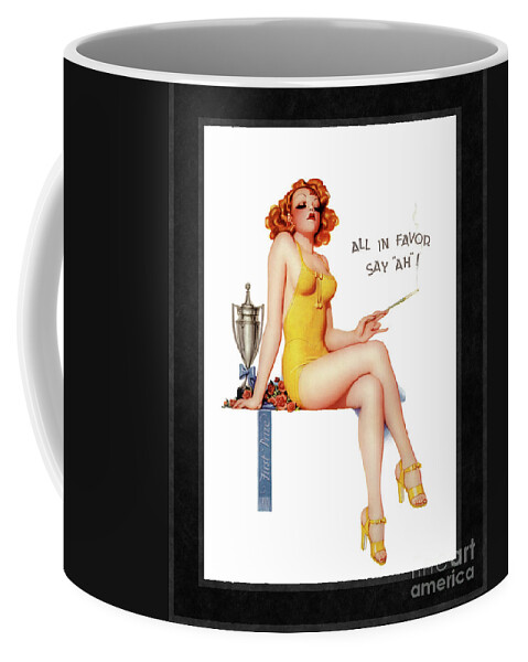 All In Favor Say Ah Coffee Mug featuring the painting All In Favor Say Ah by Enoch Bolles Vintage Illustration Xzendor7 Art Reproductions by Rolando Burbon