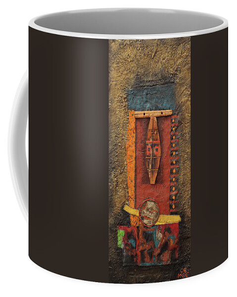 African Art Coffee Mug featuring the painting All Systems Go by Michael Nene