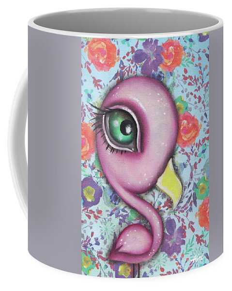 Flamingo Coffee Mug featuring the painting Allana by Abril Andrade