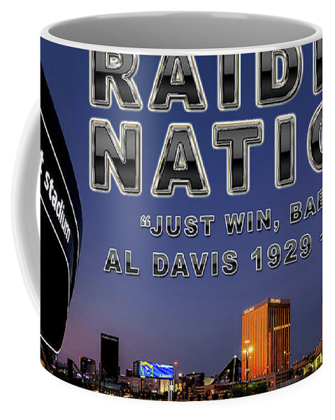 Allegiant Stadium Las Vegas Raiders at Dusk With Las Vegas Strip Just Win  Baby Coffee Mug by Aloha Art - Fine Art America