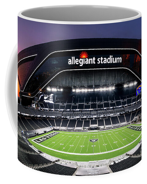 Allegiant Stadium Coffee Mug featuring the photograph Allegiant Stadium Las Vegas Raiders inside Out at Sunset by Aloha Art