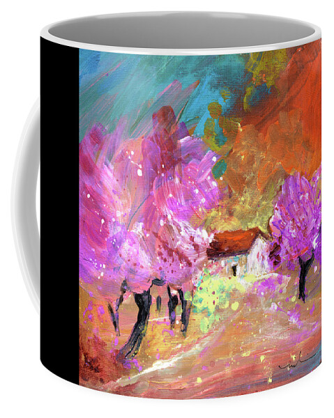Landscape Coffee Mug featuring the painting Almond Trees In Spain 2022 by Miki De Goodaboom