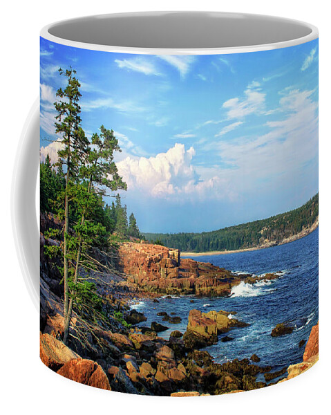 Along The Coast In Acadia National Park Coffee Mug featuring the photograph Along the Coast in Acadia National Park by Carolyn Derstine