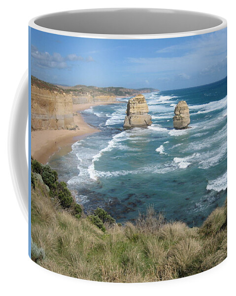 Australia Coffee Mug featuring the photograph Along the Great Ocean Road by Calvin Boyer