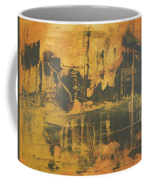 Abstract Coffee Mug featuring the painting Along the Tobyhanna by Dick Richards