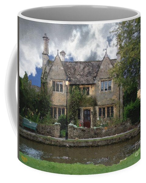 Bourton-on-the-water Coffee Mug featuring the photograph Along the Water in Bourton by Brian Watt