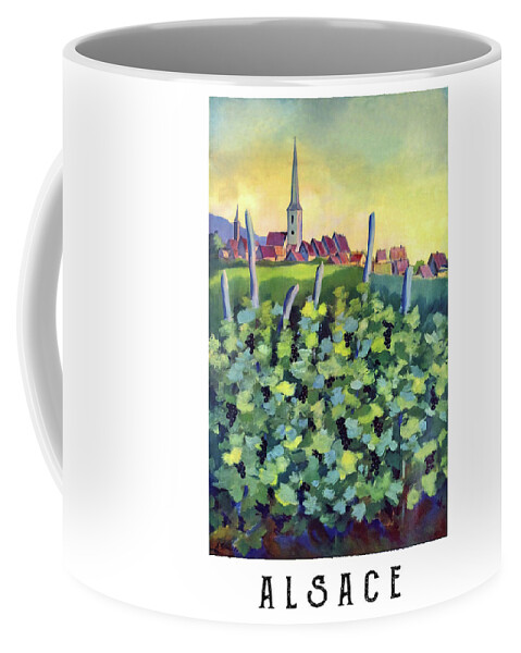 Alsace Coffee Mug featuring the digital art Alsace Vineyard by Long Shot