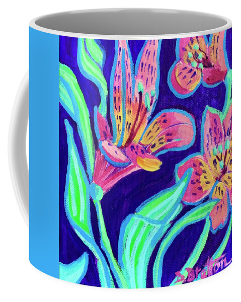 Flowers Coffee Mug featuring the painting Alstroemerias by Debra Bretton Robinson