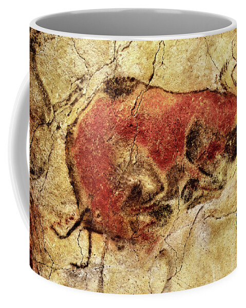 Altamira Coffee Mug featuring the digital art Altamira Bison 2 - Landscape by Weston Westmoreland