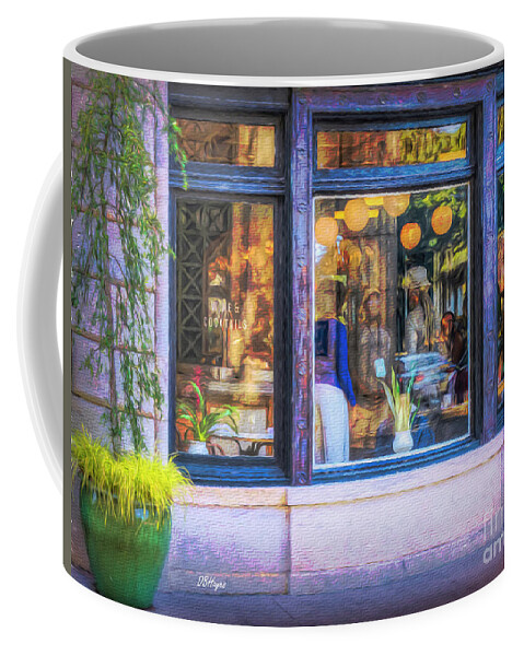 Savannah Coffee Mug featuring the mixed media Altered Reality 32 - A Savannah Gathering for Cocktails and Wine by DB Hayes