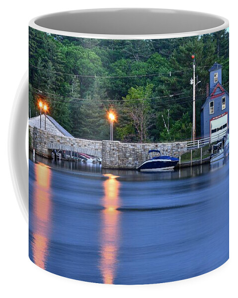 Alton Bay Coffee Mug featuring the photograph Alton Fire Station by Steve Brown