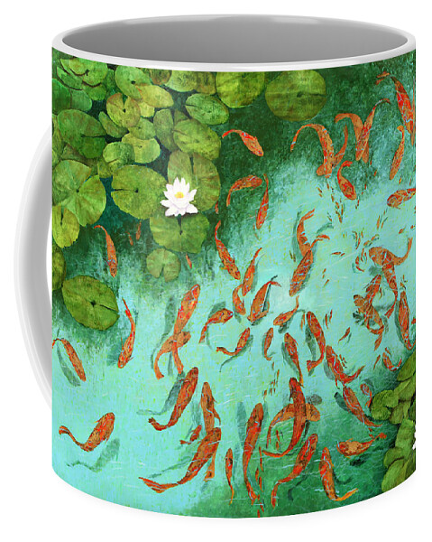 Koi Coffee Mug featuring the painting Altri Pesci E Pescetti by Guido Borelli
